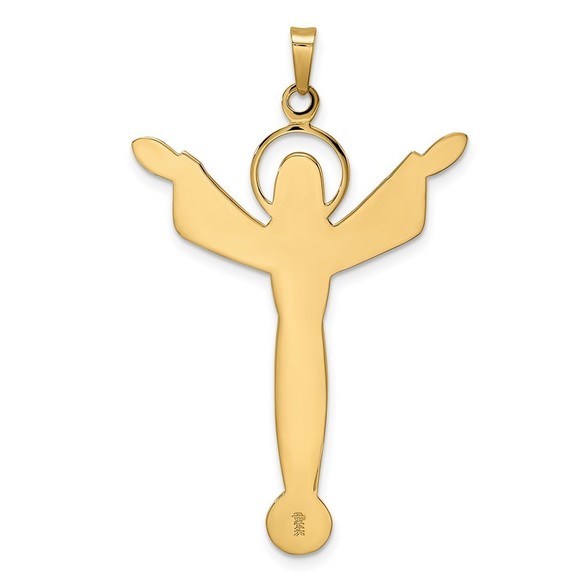 14k Polished Solid Risen Christ Pendant